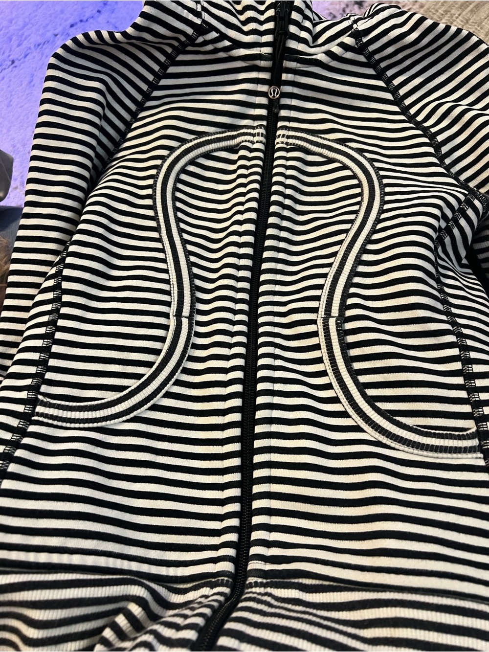 Lulu Lemon Black and White zip up 2